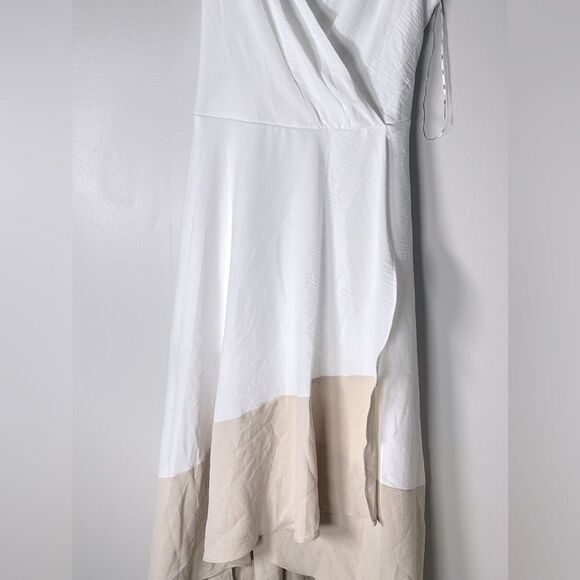 Dkny Plus Womens Size Colorblocked Faux-Wrap Dress  size 14 new - Picture 9 of 13